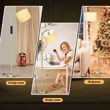 Arched Floor Lamp With Remote Control And Bulb Included - 金色 - 查看 6