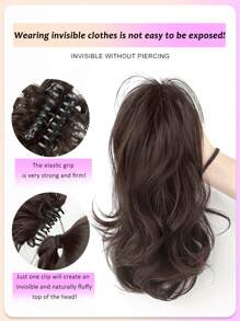 14inch Short Curly Synthetic Ponytail Hair Extension Heat Resistant Claw Pony Tail Wig Extensions Clip In Ponytail Hairpiece - Black Brown - View 4