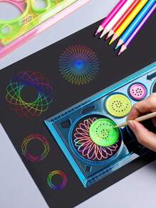 3pcs/Set Ruler Set - Includes 20cm Flexible Drawing Ruler, Transparent Template Ruler, And Multi-Purpose Ruler, Random Color Gear Design, Suitable For Handwritten Posters Back To School