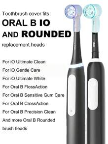 4 件牙刷防尘盖适用于 OralB 圆头电动牙刷和 IO 系列电动牙刷替换刷头盖保护套，适用于旅行和家居
