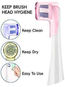 4 件牙刷防尘盖适用于 OralB 圆头电动牙刷和 IO 系列电动牙刷替换刷头盖保护套，适用于旅行和家居