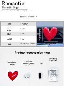 1pc/2pcs/4pcs Home Indoor Deodorizing Aromatherapy Solid Air Freshener, Creative Aromatherapy Ornament For Bathroom, Toilet, Car Air Outlet With Solid Fragrance Flower & Heart Decorated With Rhinestones Aromatherapy Valentine Day Valentines Supplies