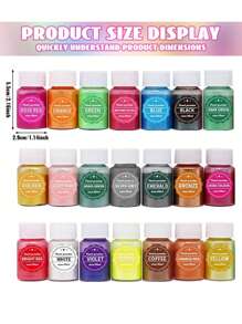 20/12/5/2色閃爍環氧樹脂結晶粉末色素套裝-璀璨珍珠光澤色，適用於樹脂藝術、製作蠟燭、史萊姆等-20毫升瓶裝，創意混合工藝套裝