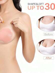 1 Pair Silicone Invisible Adhesive Bra Lift Cups, Prevent Nip Slip, Support And Uplift Bust