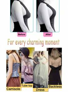 1 Pair Silicone Invisible Adhesive Bra Lift Cups, Prevent Nip Slip, Support And Uplift Bust