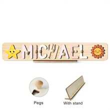 Personalized Name Puzzle,3D Alphabet Jigsaw Puzzle Toy For Preschoolers ,Customized Wooden Puzzle Toy For Kids,Building Blocks Gift Set,Early Education Toys Boys,Montessori Toys For Girls,Custom Name Puzzle,First 1st Brirthday Gifts For 3 4 5 6 Years Old Boys Girls,Easter Xmas Christmas Gifts For Toddlers