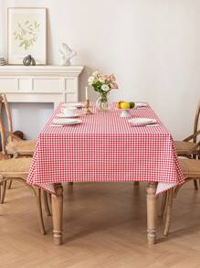 1 件简约圣诞红格子桌布，甜美喜庆的餐具柜/橱柜防尘罩布，日常家居装饰，适合野餐、露营、聚会、晚宴、生日、派对、节日、圣诞节、感恩节 - 紅色 - 查看 16