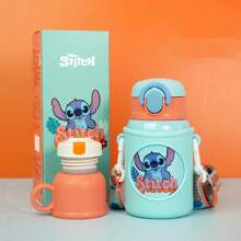 1 件 480 毫升迪士尼不锈钢真空保温水瓶，带双盖、吸管、直饮、防漏和持久控温杯 - Strawberry Bear - 查看 2