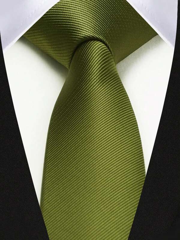1 pieza Corbata verde oliva de 6 cm para hombres, corbata estilizada para bodas y fiestas