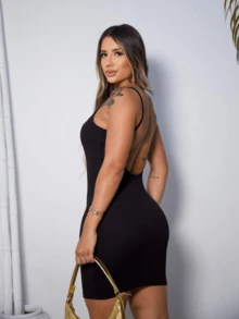 Women Short Dresses - 黑色 - 查看 3