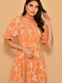 Women Midi Dresses - 駝色 - 查看 5