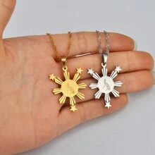 1 pieza de colgante de Bandera y mapa de Filipinas con collar para mujeres y hombres, joyería de mapa del país Pilipinas filipino - Multicolor - Ver 3
