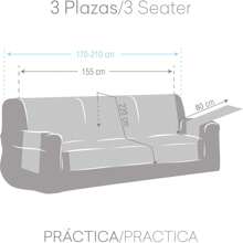 Eysa |沙發套從 2 座到 4 座超柔軟觸感布料 - 沙發套為您的家提供保護和優雅 - 沙發套 100% 西班牙製造 - 米色 - 查看 5
