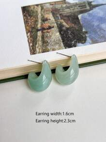 1 đôi Bông tai Hoop hình giọt nước kiểu dáng đơn giản hợp thời trang - Hoa tai - Xem 26