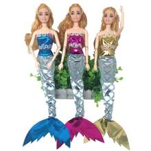 30cm New Mermaid Doll Clothing With Soft Fabric And Hook And Loop, Suitable For Girls' Dress-Up Games, Random Color (Doll Not Included) - Multicolor - View 3