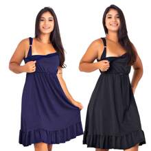 Plus Size Nightgowns & Sleepshirts - 藏蓝色 - 查看 1