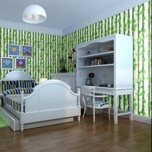 1入綠色垂直條紋壁紙，可拆卸壁畫裝飾用，客廳臥室電視背景自粘壁紙 - 綠色 - 查看 3