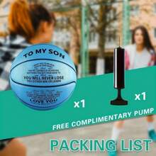 1pc Blue Creative Basketball, Standard Size Sports Basketball With A Pump, Birthdays Anniversaries Christmas Gift - 藍色 - 查看 3