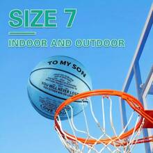 1pc Blue Creative Basketball, Standard Size Sports Basketball With A Pump, Birthdays Anniversaries Christmas Gift - 藍色 - 查看 5