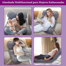 ANTSAY Almohada de Embarazo, Almohada de Maternidad en Forma de U, con Funda Extraíble Terciopelo, para Apoyo de Cuerpo Completo, Almohada para Dormir para Mujeres Embarazadas - Negro - Ver 6
