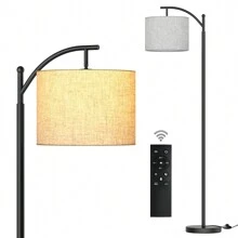 Arched Floor Lamp With Remote Control And Bulb Included - 黑色 - 查看 8