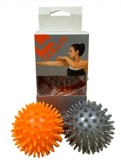 Par de Bolas Massagem e Automassagem VP1058 Vollo Sports Cinza e Laranja