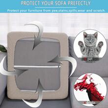 Waterproof Couch Cushion Covers 2PACK Non-Slip Outdoor Patio Seat Cushion Slipcover Stretchable Solid Sofa Seat Cushion Cover, Outdoor Waterproof And Dust-Resistant Sofa Protector, Garden Balcony Sofa Cushion Cover - 卡其色 - 查看 11