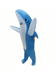 Adults Inflatable Costumes Blow Up Shark Costume For Birthday Gift Cos Play Party - A - View 7