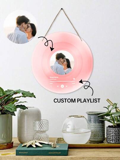 1Pc Personalized Vinyl Record With Photo - Acrylic Song Plaque Wall Decoration Art - Anniversary Gift For Friends - Birthday Gift For Her Him - Gifts Ornamental, Exquisite, Stylish, Modern, Colorful Custom, For Birthdays, For Children's Day, For Father's Day, For Graduation, For Weddings, For Housewarming Dining Room, Living Room, Valentine Day Decor,Slow Summer Living,Customized Wall Hangings,Vintage,Multi-Functional, ,Ornamental,Reusable,Exquisite,Stylish,High-Quality,Colorful,Modern,Custom,Personalized,Unique,Ideal Gifts For Him,Ideal Gifts For Her,Boyfriend,Dad,Girlfriend,Mom,Family,Friends,Tea Room,Home,Garden,Office,For Anniversaries,For Valentine's Day,For Mother's Day,For Birthdays,For Father's Day,For Graduation,For Weddings,For Housewarming