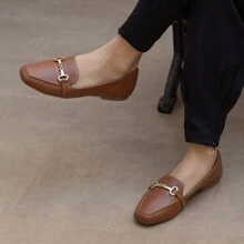 Women Flats - 駝色 - 查看 1
