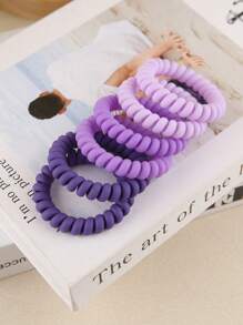6/1pc Women Multi-Color Simple & Durable Matte Spiral Hair Scrunchies High Elasticity Ponytail Holders Hair Accessories Hair Ties Hair Rope