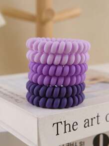6/1pc Women Multi-Color Simple & Durable Matte Spiral Hair Scrunchies High Elasticity Ponytail Holders Hair Accessories Hair Ties Hair Rope