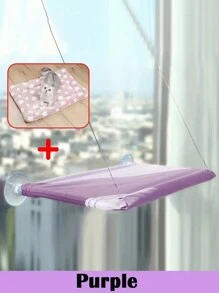 1 pieza Hamaca para gatos Cama colgante para mascotas Cama de ventana para gatos y perros pequeños Asiento de ventana soleado con manta Capacidad de soporte de 5kg Accesorios para mascotas - Multicolor - Ver 18