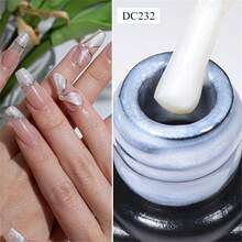 6 Cái/bộ 7Ml Auroras Đế Cao Su Gel Bộ Sơn Móng Tay Màu Tím Sữa Trắng Ngọc Trai Hiệu Ứng Bán Thường Trực Ngâm Tắt UV LED Móng Tay Nghệ Thuật Gel Dầu Bóng - Nhiều màu - Xem 3