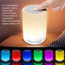 1 cái Chất liệu AABS USB có thể sạc lại Đèn vỗ đầy màu sắc Loa Bluetooth không dây, Đèn ngủ gia đình mini cầm tay cảm ứng thông minh Đèn ngủ để bàn Đèn khí quyển Đèn trang trí - Nhiều màu - Xem 5