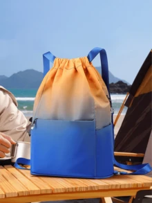 Drawstring Foldable Large Capacity Dry-Wet Separation Travel Sports Backpack, Sports Drawstring Backpack String Bag Large Capacity For Gym Swim Beach For Women And Men Aesthetic Waterproof Storage Bag Sports Bag Basketball School Supplies School Stuff For School For StudentSport BagLightweightDrawstring BackpackSport Backpackfor VacationFor Exercise - Multicolor - View 2