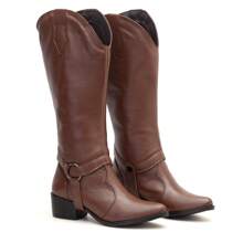 Women Mid-Calf Boots - Coffee Brown - View 5