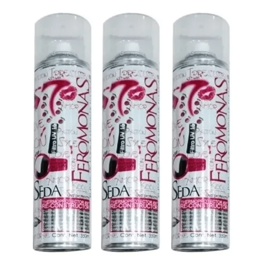 3 termo protector seda en aerosol 7 feromonas 3pz - feromonas - Ver 1