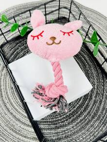 1入寵物狗玩具，帶聲音繩索咬咬玩具，毛絨泰迪小狗，適用於像比熊這樣的中小型品種