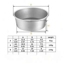 可拆卸底部圓形烤盤，鋁質蛋糕盤，乳酪蛋糕盤，蛋糕配件 - 銀色 - 查看 5