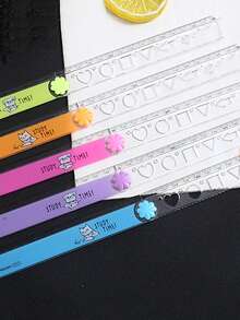 1pc Random Color Cute Dog Shaped Folding Ruler, Mini And Colorful, Lovely Stationery For Students - Multicolor - View 7