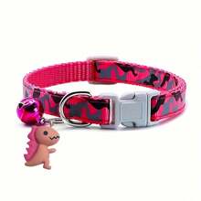 1 pieza Collar ajustable para mascotas con campana y pequeño juguete de dinosaurio, disponible en varios colores, adecuado para gatitos, cachorros y animales pequeños - Multicolor - Ver 6