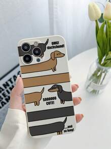 小狗 1 件装可爱腊肠犬图案 TPU 手机壳 适用于 iPhone/三星 15/15PLUS/15PRO/15PROMAX 型号 - 彩色 - 查看 1