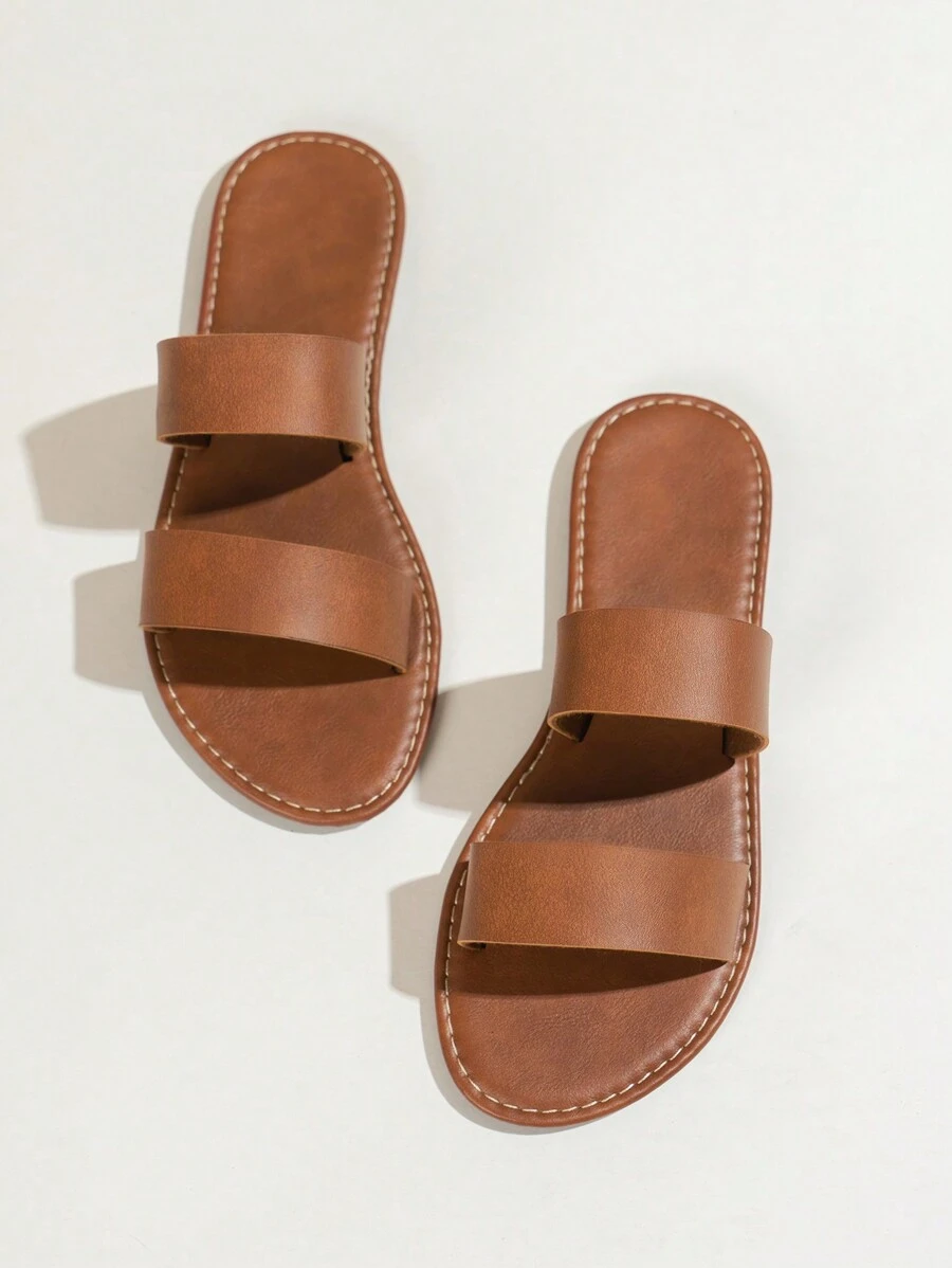 2024 Summer New Arrival Women's Sexy Peep Toe Flat Sandals With Light Insole, Large Size