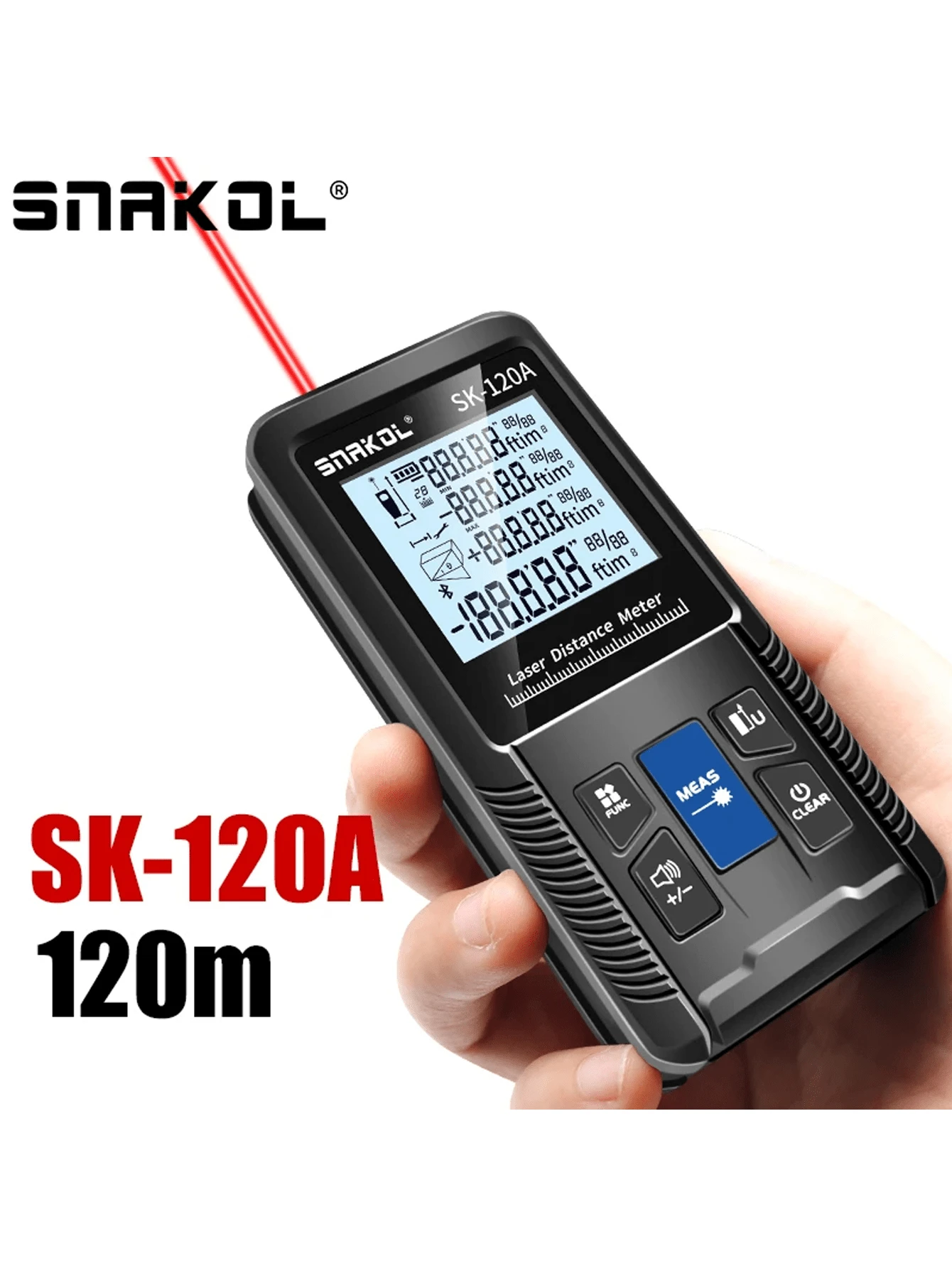 1 Set Snakol Medidor de distancia láser 40m 50m 70m 100m 120m Telémetro digital Rango Finder Trena Roulette Regla Cinta métrica de medición de distancia - Negro - Ver 1