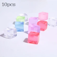 5pcs Ice Cube Squishy Toys, TPR Soft Gel, Cute Stress Relief And Venting Toys For Summer, Icy Cooling Effect - Random Color - View 7