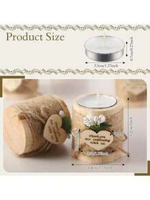 1入組帶蠟燭的木質許願燈座，適用於婚禮、派對裝飾，適用於桌面中心裝飾，生日、節日、情人節、新娘派對、茶蠟燭架 - 多色 - 查看 4