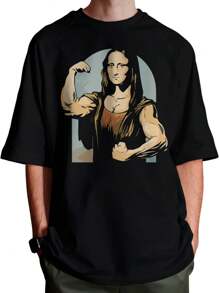 Camiseta "Mona lisa" Unissex 100% Algodão Lançamento Streetwear Envio Rapido Tamanhos Plus Size