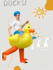Inflatable Yellow Duck Costume Hen Stag Night Animal Fancy Dress (Adult Duck) - Yellow - View 1