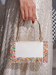 欧美风格优雅派对手拿包，带水钻装饰，非常适合正式活动、宴会、舞会、婚礼 - 时尚百搭女士手提包 - 彩色 - 查看 2